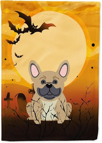 Miniatura 249 de Caroline's Treasures BB4307GF - Bandera de Halloween Airedale para jardín, bandera decorativa para patio exterior, obras de arte de patio, macizos