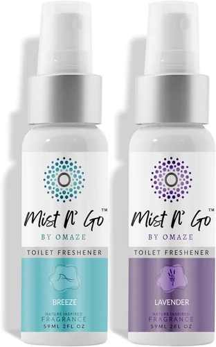 Miniatura 15 de Mist N' Go by Omaze - Aerosol de Baño de Viaje para Inodoro Eliminador de Olores - Aerosol de Inodoro de Viaje para Ambientador de Aire de Baño
