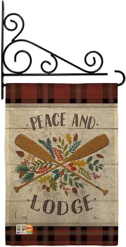 Miniatura 14 de Peace And Lodge - Juego de banderas de jardín para colgar en la pared, para exteriores, rústico, cabaña, alce, vida silvestre, aventura, bosque