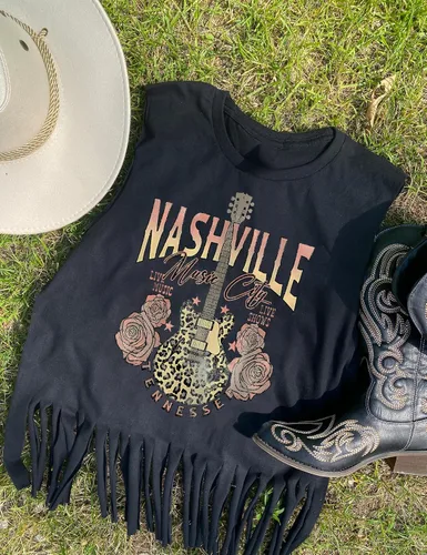 Miniatura 3 de Nashville - Camiseta sin mangas para mujer, diseño de festival de música country, estampado gráfico, sin mangas, Nash Music