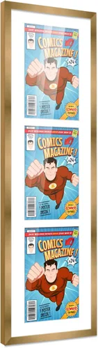 Miniatura 20 de Poster Palooza Marco de cómic con paspartú para 1 cómic de la Edad de Bronce publicado entre 1970 y 1985, marco de cómic negro para cómic de 7.25 x