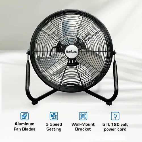 Miniatura 2 de Hurricane Pro - Ventilador de metal de alta velocidad, Negro, 16