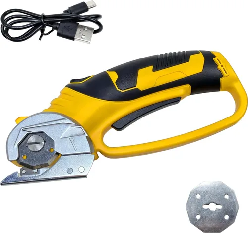Tijeras eléctricas inalámbricas, cortador de caja de cartón recargable con luz LED, grosor ajustable, corte para tela, cartón, cuero, alfombra,