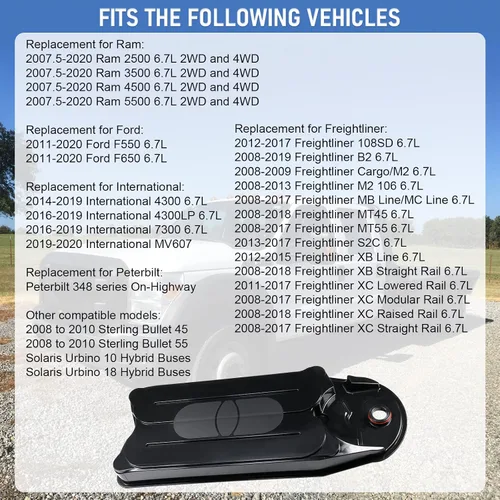Miniatura 4 de DICMIC Filtro de ventilación del cárter para 2007-2020 Ram 2500 3500 4500 5500 2011-2020 Ford F550 F650 Reemplazo # CV52001, 68002433AA, 68002433AB