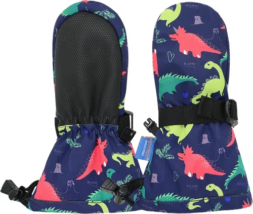 Miniatura 7 de Zando Guantes de invierno para niños pequeños, guantes de esquí impermeables para niños, guantes de nieve cálidos para niños y niñas