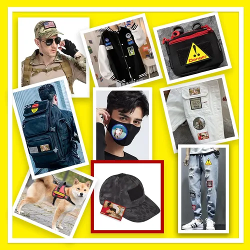 Miniatura 5 de Parches personalizados con nombre personalizado con borde Merrowed para coser con gancho y bucle para planchar para añadir tu foto/logotipo/texto 2