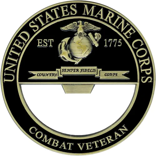 Miniatura 3 de USMC Combat Veterano Abrebotellas Moneda - Moneda de desafío del Cuerpo de Marines