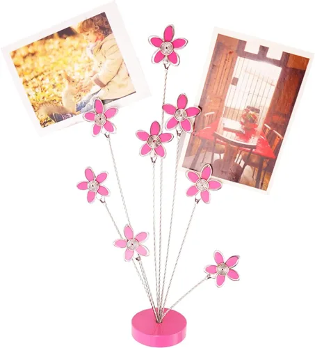 Miniatura 10 de Portafotos de Árbol Genealógico de 8 Ramas, Soporte de Clips de Tarjetas y Fotos para Escritorio, Soporte para Notas de Memo, Papel y Fotos