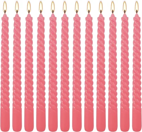 Miniatura 11 de WPONSZU Juego de velas cónicas en espiral negras de 10 pulgadas, paquete de 12 velas sin perfume sin goteo para Halloween, cena, fiesta, cumpleaños