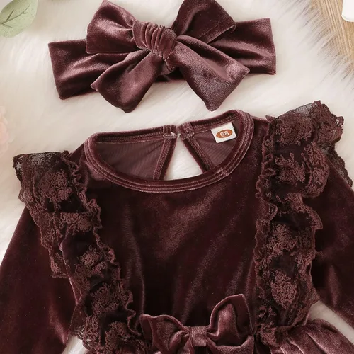 Miniatura 138 de IDOPIP Vestido tutú de terciopelo para niñas pequeñas, vestido de manga larga para princesa, Navidad, cumpleaños, fiesta, boda, vestidos de otoño e