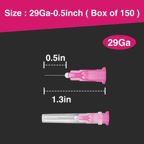 Miniatura 2 de TENKAIWICK Paquete de 150 agujas de calibre 29 de 1/2 pulgada, agujas estériles desechables para inyección Luer Lock, accesorios de laboratorio