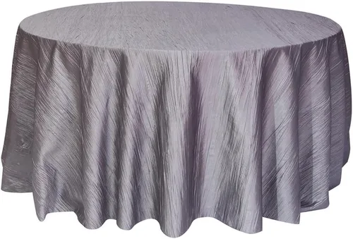 Miniatura 44 de Your Chair Covers - Mantel redondo de tafetán arrugado de 132 pulgadas - Mantel de comedor color champán, brillante aplastado para bodas, fiestas