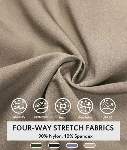 Miniatura 5 de EXEKE Pantalones cortos de senderismo ligeros para hombre, elásticos, de secado rápido, con múltiples bolsillos