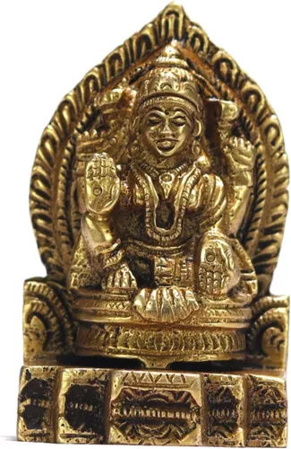 Miniatura 8 de ASHIRWAD Escultura de estatua de ídolo de latón para Diwali Pooja, templo, decoración del hogar, Vastu Laxmi Devi Maa AE000006-18 (Laxmi-18)