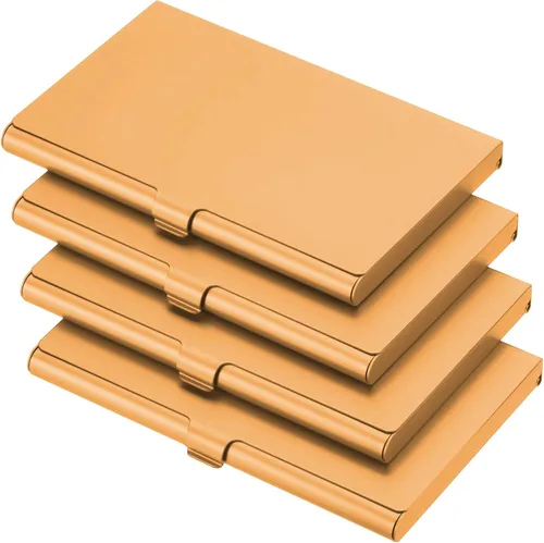 Miniatura 6 de PATIKIL Titular de la tarjeta de visita, caja de tarjeta de metal de aluminio titular de la tarjeta profesional para tarjeta de crédito de la Rojo