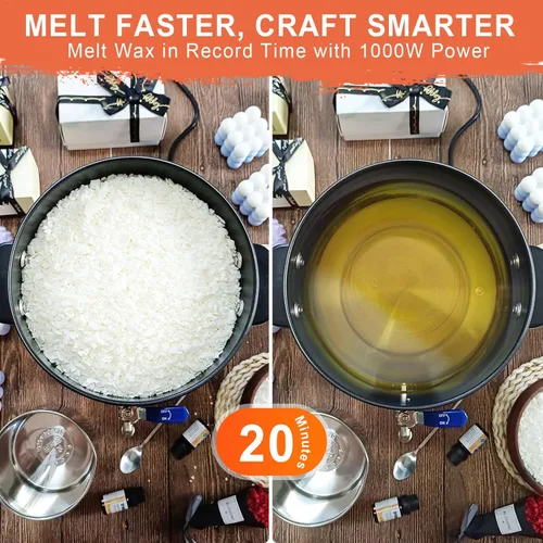 Miniatura 6 de Leerie Derretidor de cera digital de 12 libras para hacer velas, olla de fusión de cera de vela D6 con control preciso de temperatura y núcleo