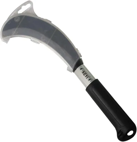 Miniatura 7 de Cuchillo de hoz de hoja de acero al carbono con mango de aluminio, para hierba, granja, cosecha, agricultura, hoz de deshierbe