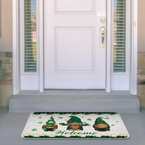 Miniatura 2 de 2 tapetes para puerta del Día de San Patricio de 15.7 x 23.6 pulgadas, tapetes antideslizantes para puerta de bienvenida del día de San Patricio
