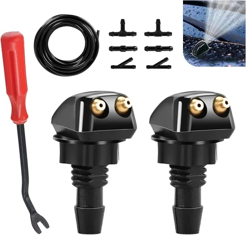 10 herramientas de boquilla para limpiaparabrisas de automóvil, chorro de pulverización de doble orificio con adaptador tipo T tipo I tipo Y y