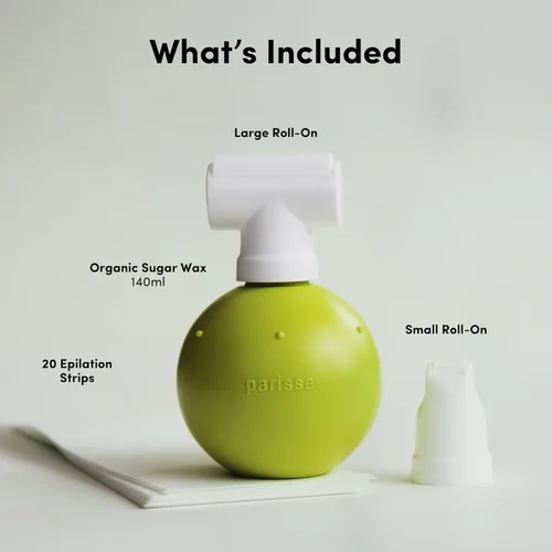 Miniatura 2 de Parissa Cera de azúcar orgánica enrollable Certificado USDA, fórmula 100% natural, suave y lavable para pieles sensibles Kit de depilación