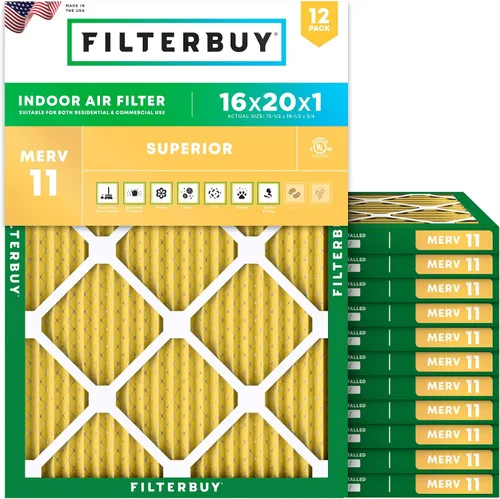 Miniatura 12 de Filterbuy Filtro de aire MERV 11 de 14 x 24 x 1 superior, defensa de mascotas y alergias (paquete de 12), filtros electrostáticos plisados