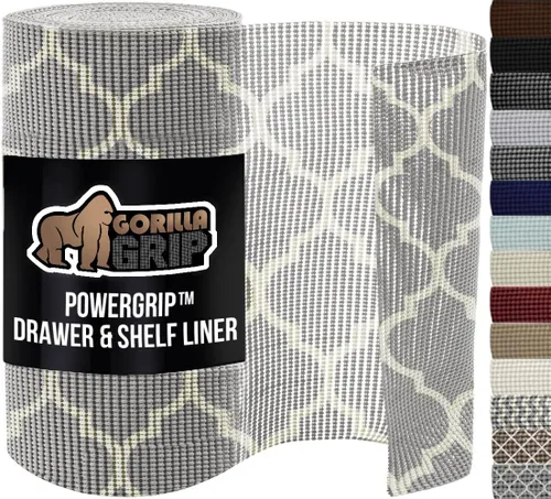 Miniatura 17 de GORILLA GRIP powerGRIP - Forro para cajones y estantes de gabinete, agarre fuerte y resistente, forros no adhesivos para proteger gabinetes