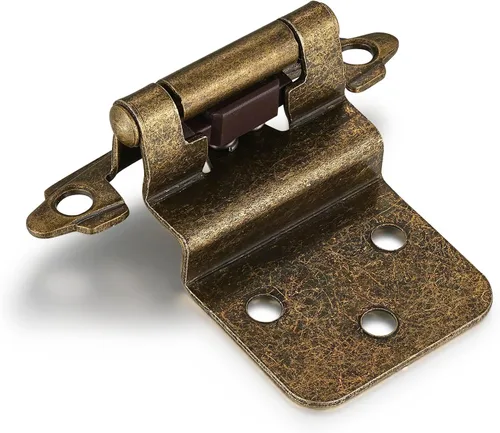 Miniatura 15 de 4 Pack (2 Pares) Bisagras de cierre automático de latón antiguo para puerta de gabinete de cocina, 1/2" de superposición (variable) Bisagras