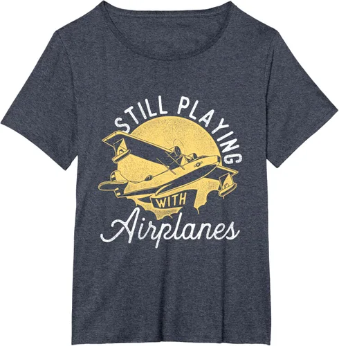 Miniatura 76 de Still Playing With Airplanes - Camiseta de control remoto RC Avión Piloto, Negro