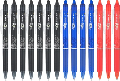 Miniatura 6 de Pilot FriXion Clicker - Bolígrafos de gel borrables, punta fina (0.027 pulgadas), tinta negra, paquete de 14 bolígrafos recargables, de escritura