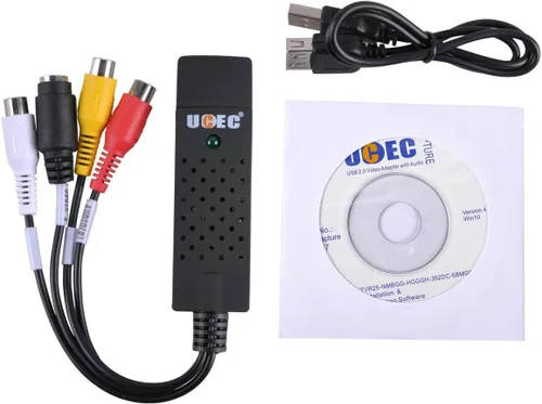 Miniatura 7 de UCEC Convertidor RCA a USB, dispositivo de tarjeta de captura de audio y video USB 2.0 para PC, convertidor de video analógico a digital