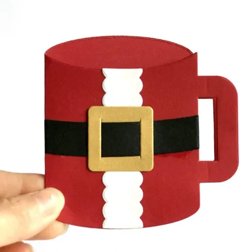 Miniatura 4 de Troqueles de metal para taza de Navidad, caja de regalo de Navidad 3D, plantillas cortadas para álbumes de recortes, fotos, papel decorativo