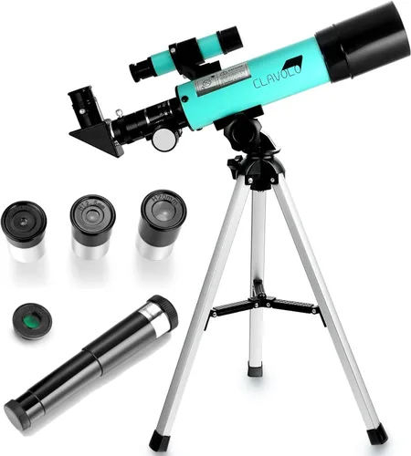Telescopio refractor con alcance buscador para niños y principiantes en astronomía, telescopio de viaje con 3 oculares de aumento 18X - 135X