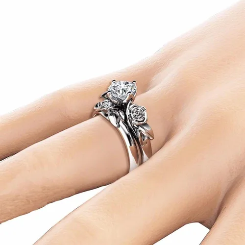 Miniatura 3 de Highs Lows Ring With Zirconia New Ring Water Drop Diamond Women's Ring Creative Pair Fat Rings