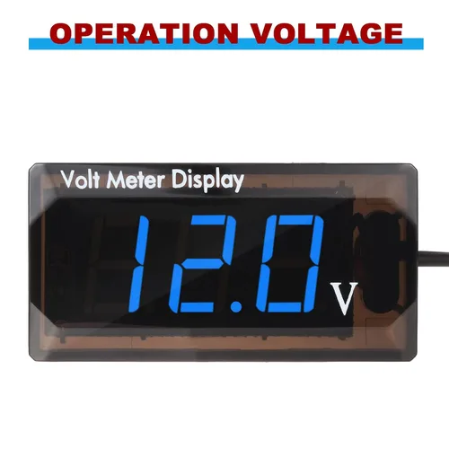 Miniatura 5 de 2 Piezas de Voltímetro Digital para Coche DC 4 a 28V, Medidor de Voltaje 12V, Medidor de Audio para Coche, Pantalla LED, Voltímetro de Voltaje