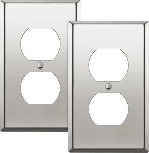 Miniatura 19 de ENERLITES Placa de pared de metal con salida dúplex para receptáculos, cubierta de salida de acero inoxidable, resistente a la corrosión