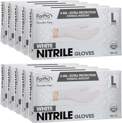 Miniatura 34 de ForPro Disposable Nitrile Gloves, Chemical Resistant, Powder-Free, Latex-Free, Non-Sterile, Food Safe, 4 Mil Negro