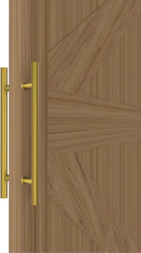 Miniatura 17 de Manijas Redondas de Puerta de Granero de Titanio Dorado 12"/24"/36"/48"/59", Manija Larga de Puerta Francesa de Empujar y Tirar de Doble Cara
