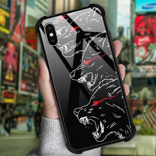 Miniatura 2 de Funda compatible con iPhone Xs, diseño de plexiglás X para niños y hombres, diseño de lobo malo, a prueba de golpes, antiarañazos, para iPhone X/Xs