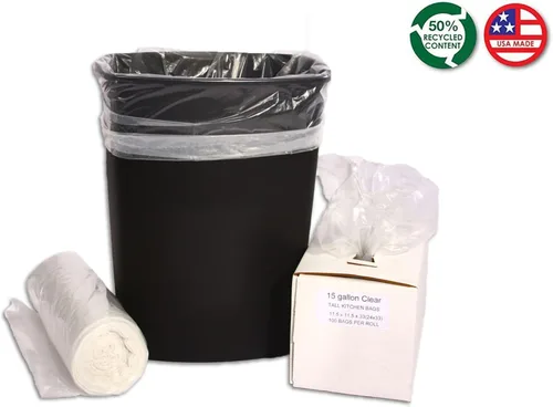 Miniatura 3 de RESILIA Bolsas de basura altas de 15 galones, 20 bolsas de reciclaje transparentes, 1 mil, 0.001 pulgadas de grosor, 24 x 33 pulgadas