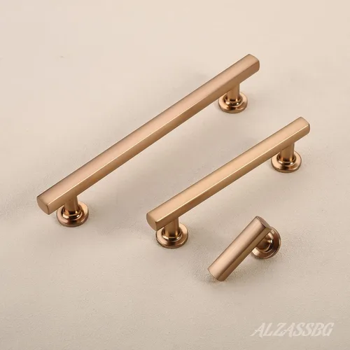 Miniatura 2 de Alzassbg Paquete de 10 tiradores de gabinete de bronce champán, manijas de gabinete doradas de 6 pulgadas, accesorios de cocina, manija de barra