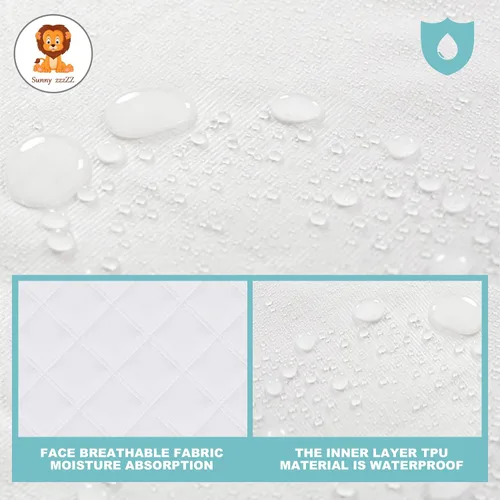 Miniatura 3 de Sunny zzzZZ Paquete de 6 Forros Impermeables para Cambiador de Bebé - Acolchados Más Gruesos Ultra Suaves Forros para Cubierta de Mesa de Cambio