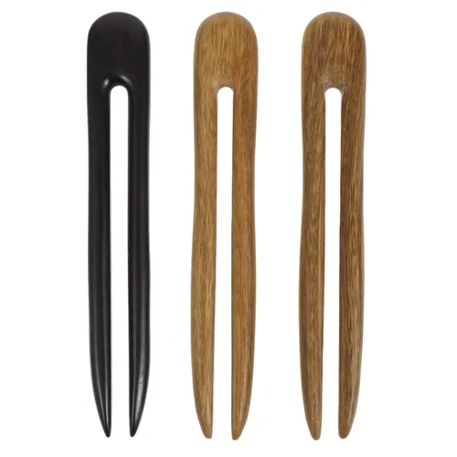 FRCOLOR Horquilla en forma de U, juego de 3 palos de madera para el cabello, accesorios vintage para peinados elegantes y peinados (rojo, verde +