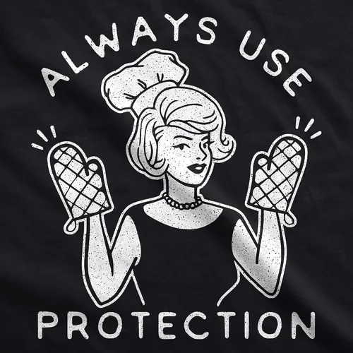 Miniatura 2 de Always Use Protection Cookout Apron Funny Sarcastic Sexual Innuendo Apron Funny Aprons, Graphic Grill Apparel, Cool Adult Humor Cover, Heat