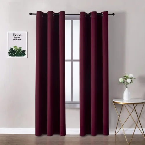 Miniatura 107 de ChrisDowa - Cortinas de cenefa pequeñas para cocina, cortinas cortas con ojales y aislamiento térmico para oscurecer la sala y habitación