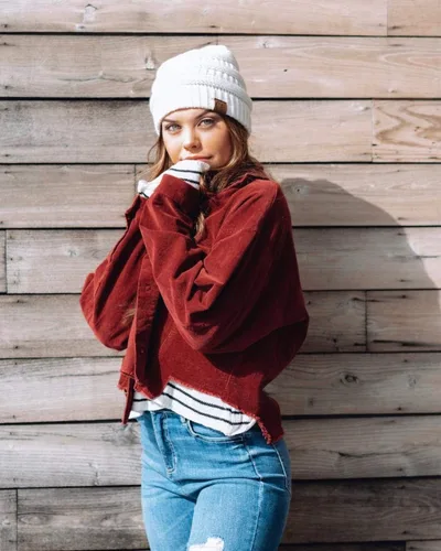 Miniatura 3 de Funky Junque Exclusives - Gorro de punto acanalado sólido para mujer