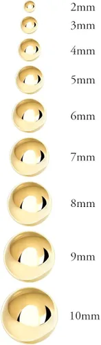 Miniatura 4 de Pendientes de bola de oro de 14 quilates, 2mm - 10mm