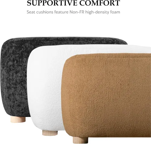 Miniatura 8 de Furniture of America Amara Modern - Juego de sofá tapizado de felpilla de 3 piezas con reposabrazos inclinados, sillón de madera, sofá biplaza