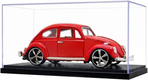Miniatura 9 de Odoria Caja de acrílico transparente de la caja de presentación 7,8" exhibición larga de la figura del coche 2 pasos a prueba de polvo