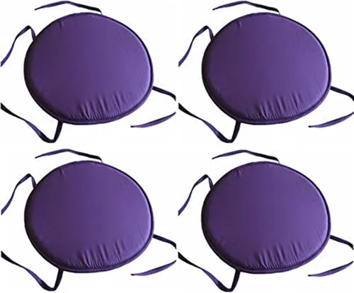 Miniatura 15 de Womenyiaor Juego de 4 cojines redondos para sillas para interiores y exteriores, con lazos, juego de bistró, almohadillas para sillas de comedor