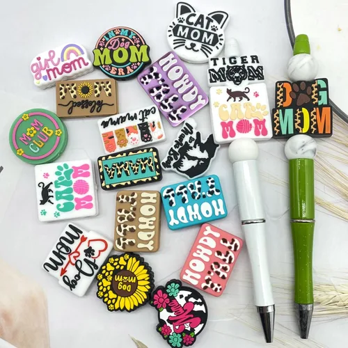 Miniatura 3 de Dog Mom - Cuentas focales de silicona para bolígrafos, personajes, mamá, club, cuentas focales, dijes, kit de fabricación de llaveros, surtido